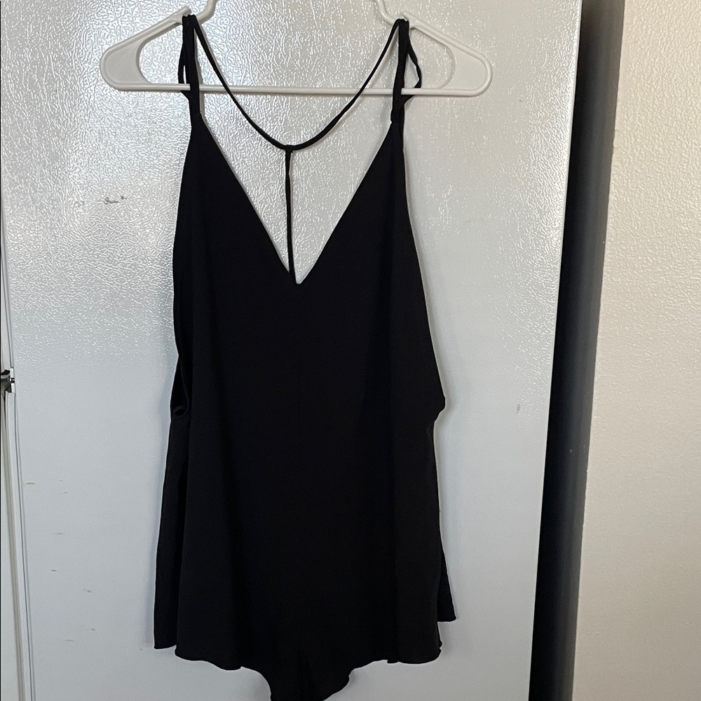 Free People Small Black‎ Sleeveless Strappy V-Neck Low Back V Mini Romper